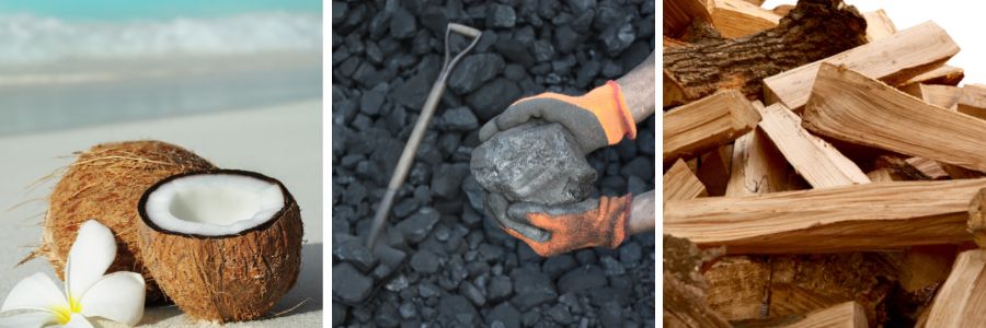 Tipos y calidad de las materias primas del carbón activado coco, carbón, madera